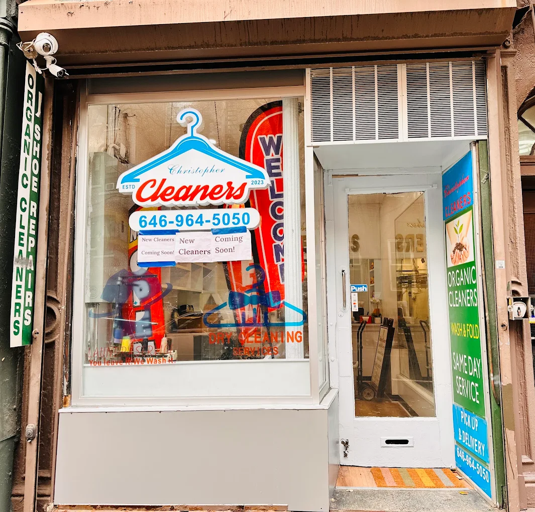 Christopher Cleaners storefront on Christopher Street, West Village